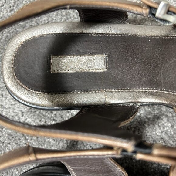 Ecco Sensata Womens Size 40 Brown Leather Strappy Slingback Sandals Used - Picture 12 of 12